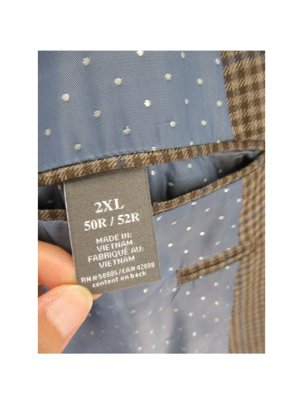 Oak Hill Sport Coat XXL Blazer Micro Check Windowpane Polka Dots Lined